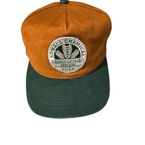 Vintage Otto Cap Edwall Chemical Agricultural Services Corduroy Hat Orange Green